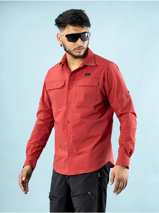 ADVENTURE HUT GEARFORCE-X HIKING SHIRT (MAROON) ST-02