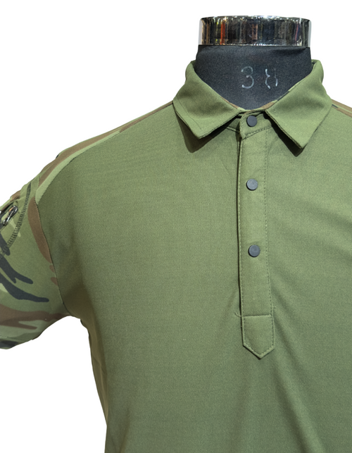 CAMO CLLR T-SHIRT  Military-Style Half Sleeve Cotton Tee