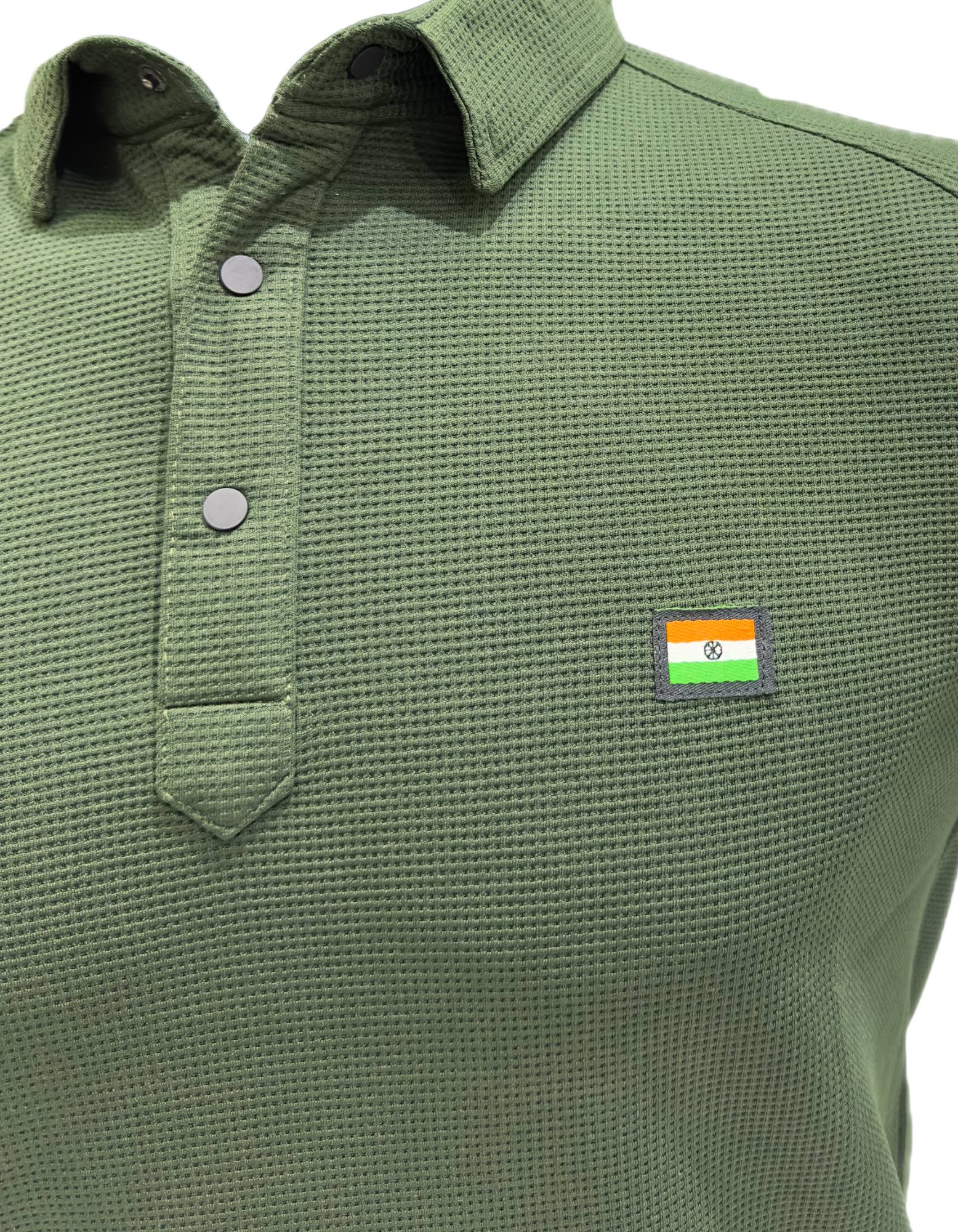 Tactical Hemp Net Polo Shirt – Quick-Dry Performance Outdoor Wear with India Flag