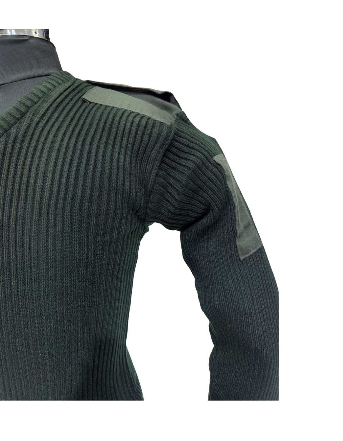 ADVENTURE HUT Army Green NCC Woolen Sweater – V-Neck, Shoulder & Elbow Patch Pullover