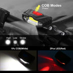 COB USB Rechargeable Bicycle Headlights 3 Mode | THE ADVENTURE HUT