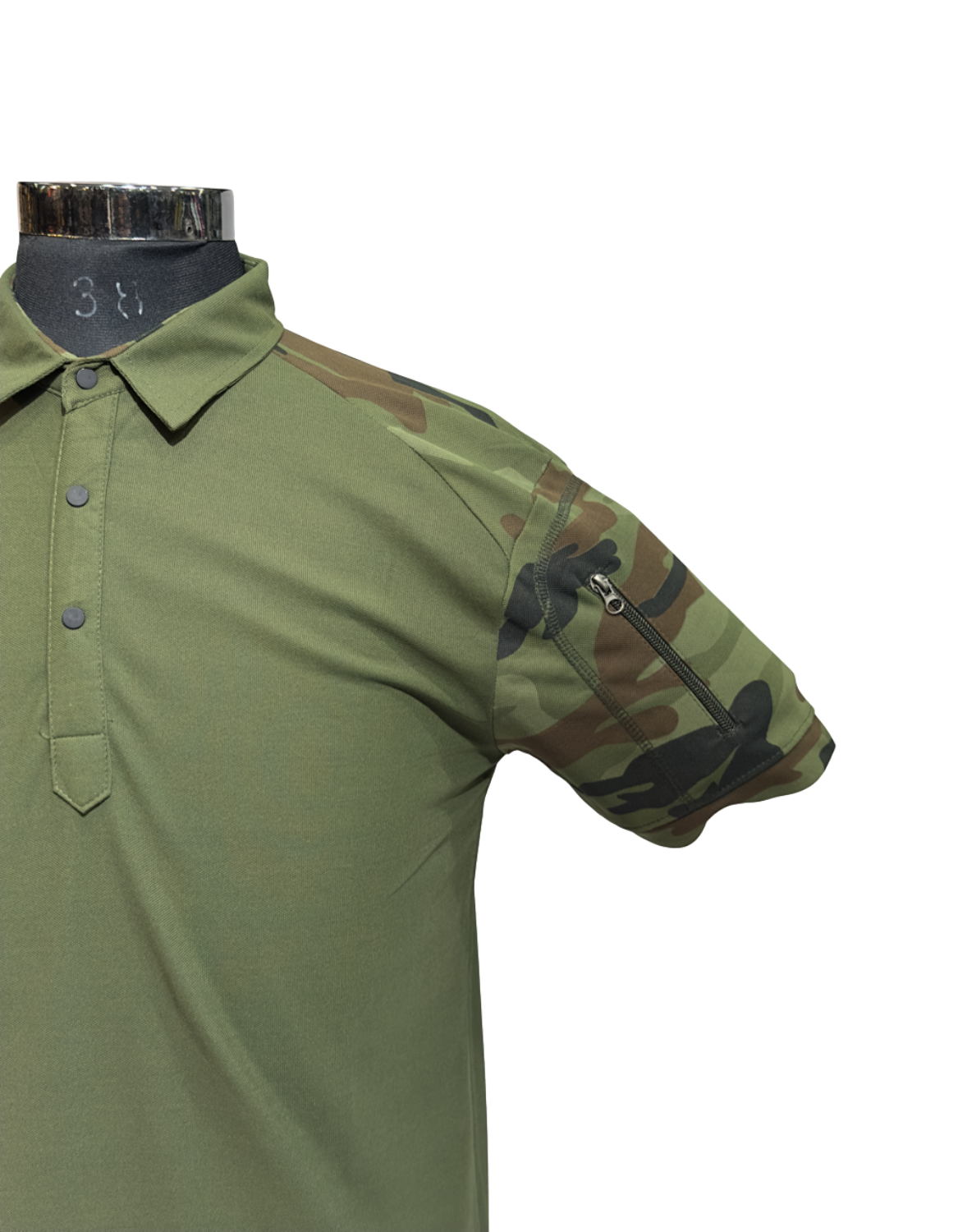 CAMO CLLR T-SHIRT  Military-Style Half Sleeve Cotton Tee