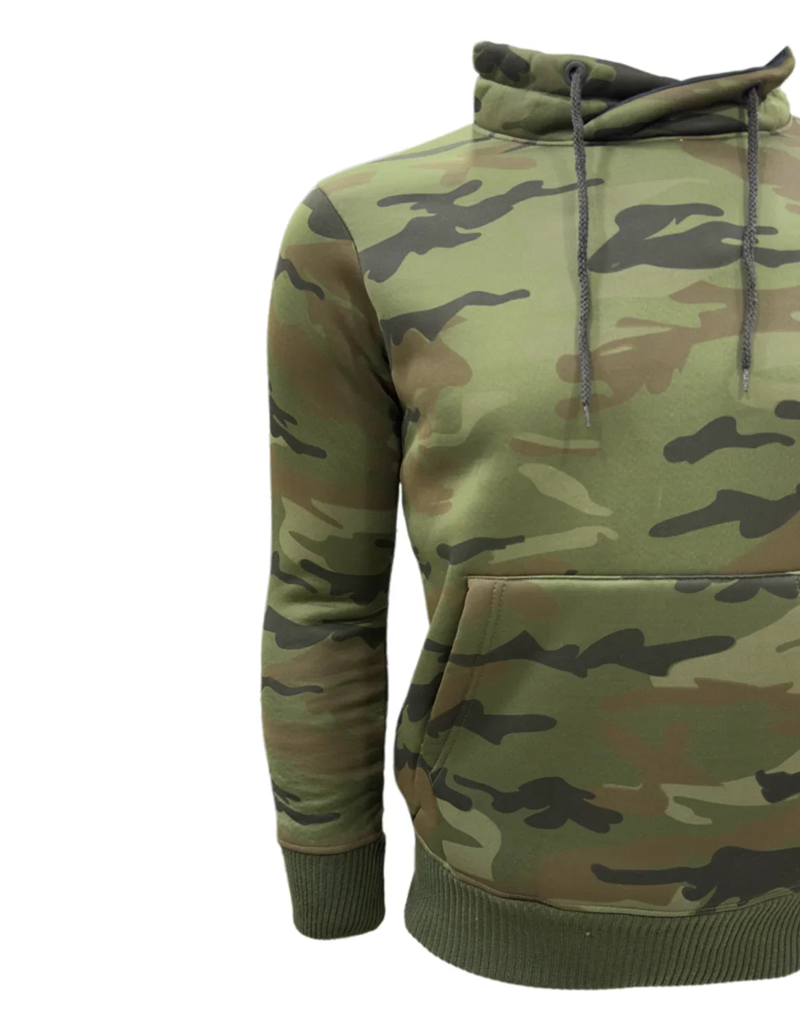 Adventure Hut Camouflage High Neck Fleece Sweatshirt | Warm Poly-Coated Winter Wear for Outdoor & Tactical Use