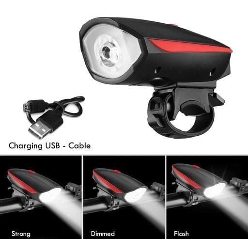 2-in-1 Rechargeable with (3 Modes)|Cycle Lights Rechargeable Waterproof (140 dB) LED Front Light | THE ADVENTURE HUT