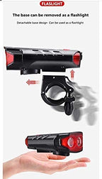 Solar USB Rechargeable Bike Light | 300 Lumens, 5 Modes & 120dB Horn | THE ADVENTURE HUT