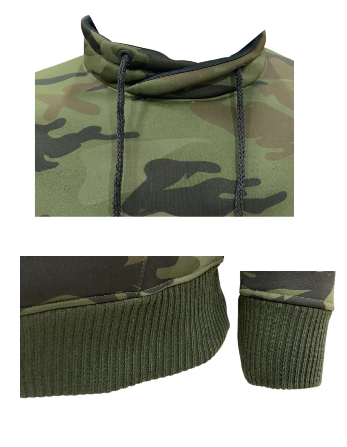 Adventure Hut Camouflage High Neck Fleece Sweatshirt | Warm Poly-Coated Winter Wear for Outdoor & Tactical Use