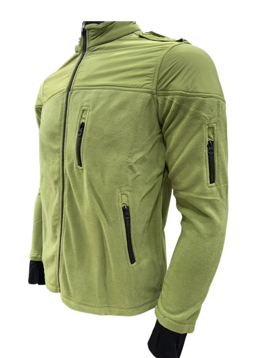 Adventure Hut Tactical Light Olive Green Winter Fleece Jacket | Para-Fabric & Multi-Pocket Military Design