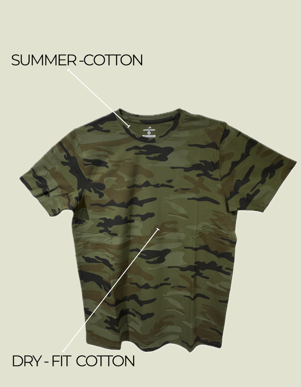 Adventure Hut Camouflage Yodha Print T-Shirt Heavy Quality - Heavy Quality Military-Style Tee