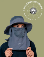 Travel & Trekking Hat | UV Protected | Convertible Neck & Face Cover | Convertible Hat (NAVY) - The Adventure Hut