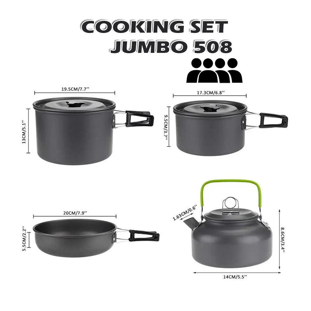 COOKING SET Large camping cooking equipment with a capacity of 4-5 people (DS-508)