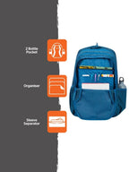 Wildcraft Blaze 45L Blue Backpack with Rain Cover(12953) (Blue) - The Adventure Hut