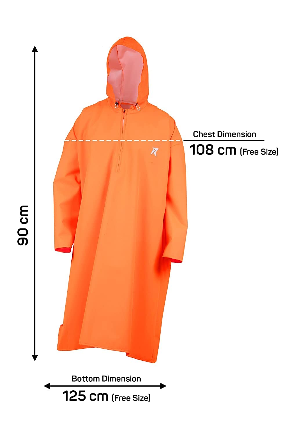Poncho for Outdoor Rain Waterproof, Lightweight, Reusable & Packable (Orange) - The Adventure Hut