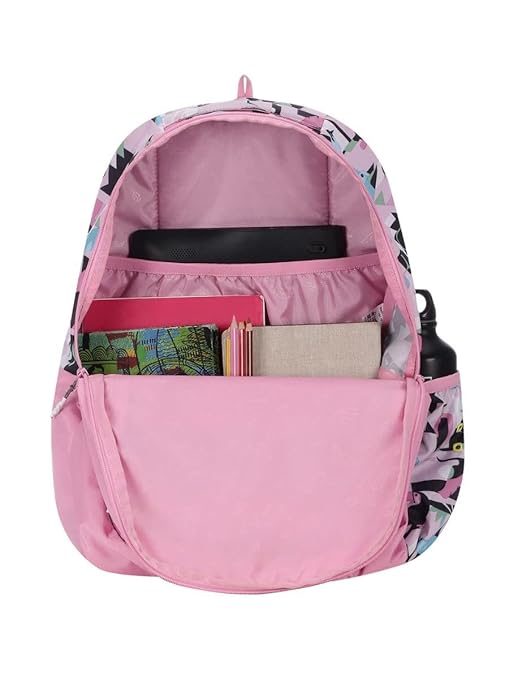 WIKI 3 Fauna School Bag with Laptop Compartment - (12970- Fauna Pink) - The Adventure Hut