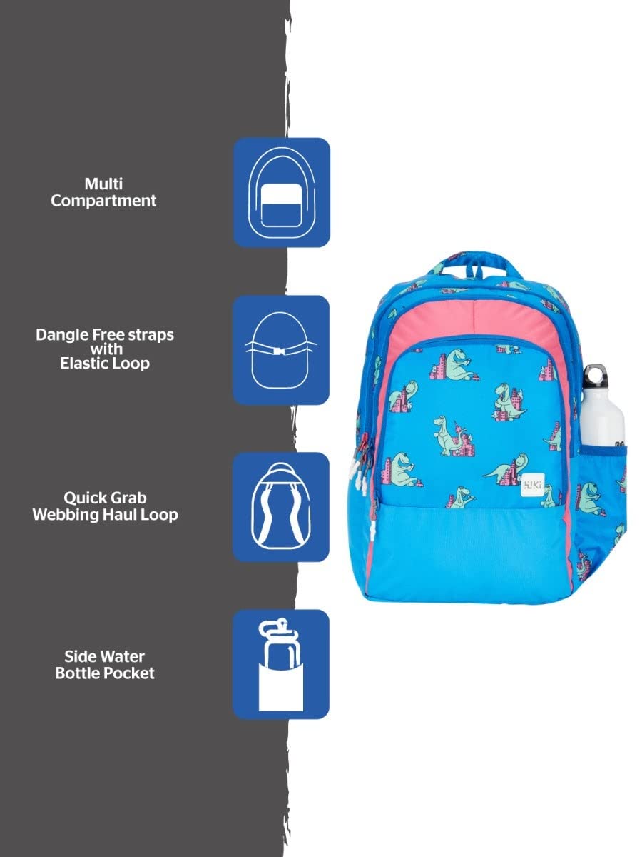 WIKI Champ 5 Dino Blue 24L Backpack (12990) (Dino Blue)