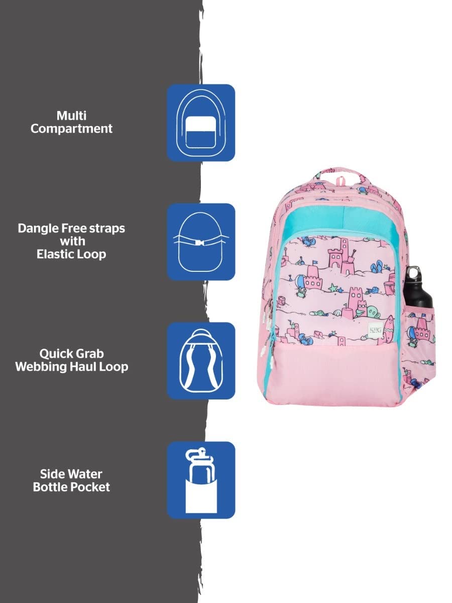 WIKI Champ 5 Dino Blue 24L Backpack (12990) (Sandcastle Pink)