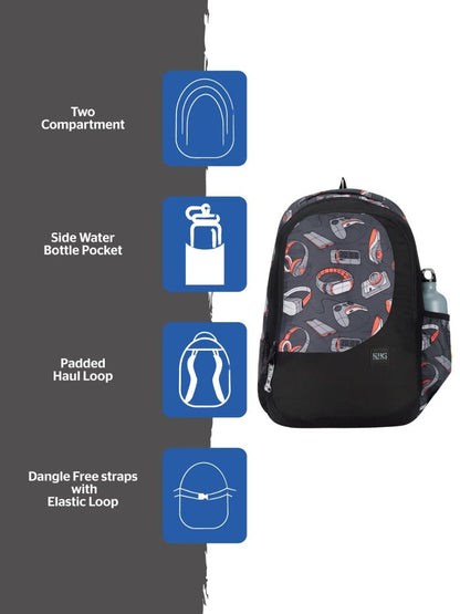 WIKI 1 Streak Orange Backpack(12968) (Gadget Black)