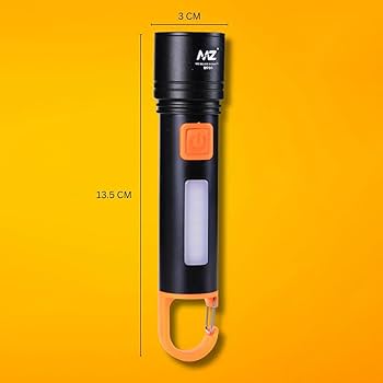 Outdoor Trekking & Emergency Use Led Portable Torch (Type C Rechargeable)