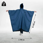 Poncho for Outdoor Rain Waterproof, Lightweight, Reusable & Packable (Blue) - The Adventure Hut