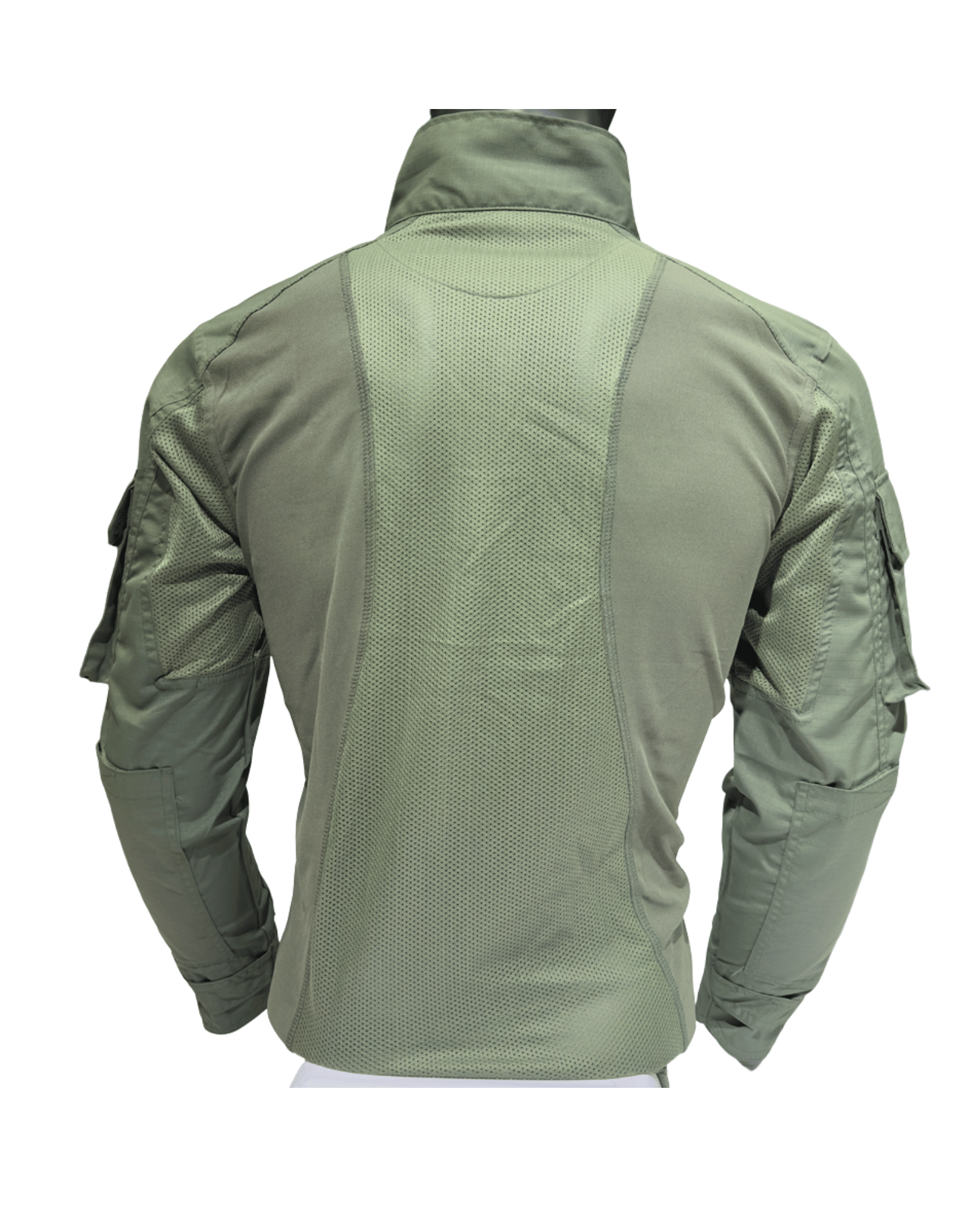 Adventure Hut 6 pocket Tactical Combat Shirt – Olive Green (Military Half-Zip, Arm Pockets)