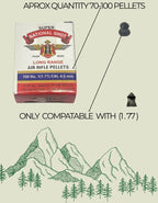 ADVENTURE HUT Super National Shot Long Range Air Rifle Pellets – 1.77 Cal (4.5mm) | 70-100 Count - The Adventure Hut