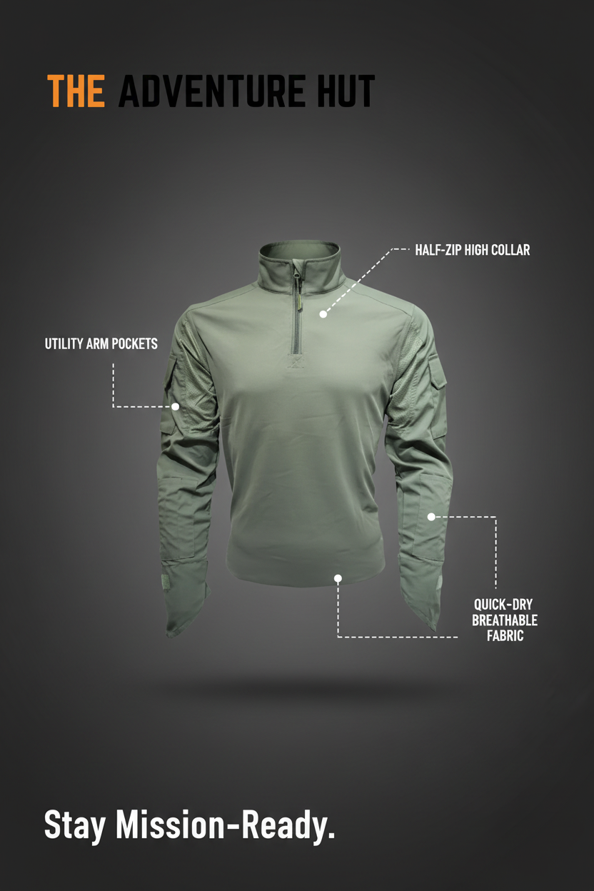 6-Pocket Tactical Combat Shirt – No Button