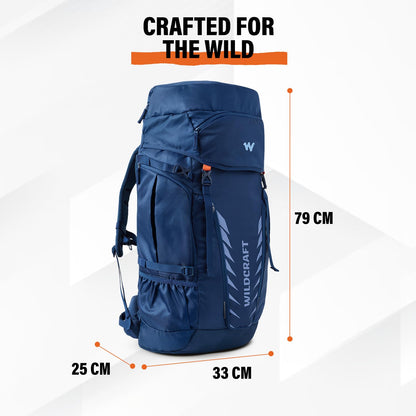 Wildcraft 60 Litre Travel Pro Rucksack Travel Backpack for Mens & Womens - Blue | Unisex Travel Backpack Bag for Trekking & Hiking | Lightweight, Waterproof Travel Backpack