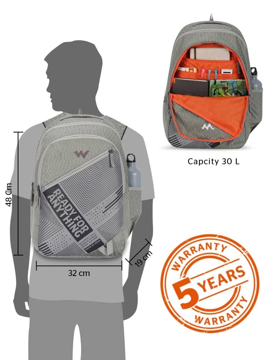 Wildcraft Blaze 30L Backpack with Rain Cover (12952) (Rock Ridge)