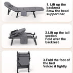 Portable Folding Camping Cot Bed for Sleeping with Soft Cushion Adjustable Backrest | THE ADVENTURE HUT