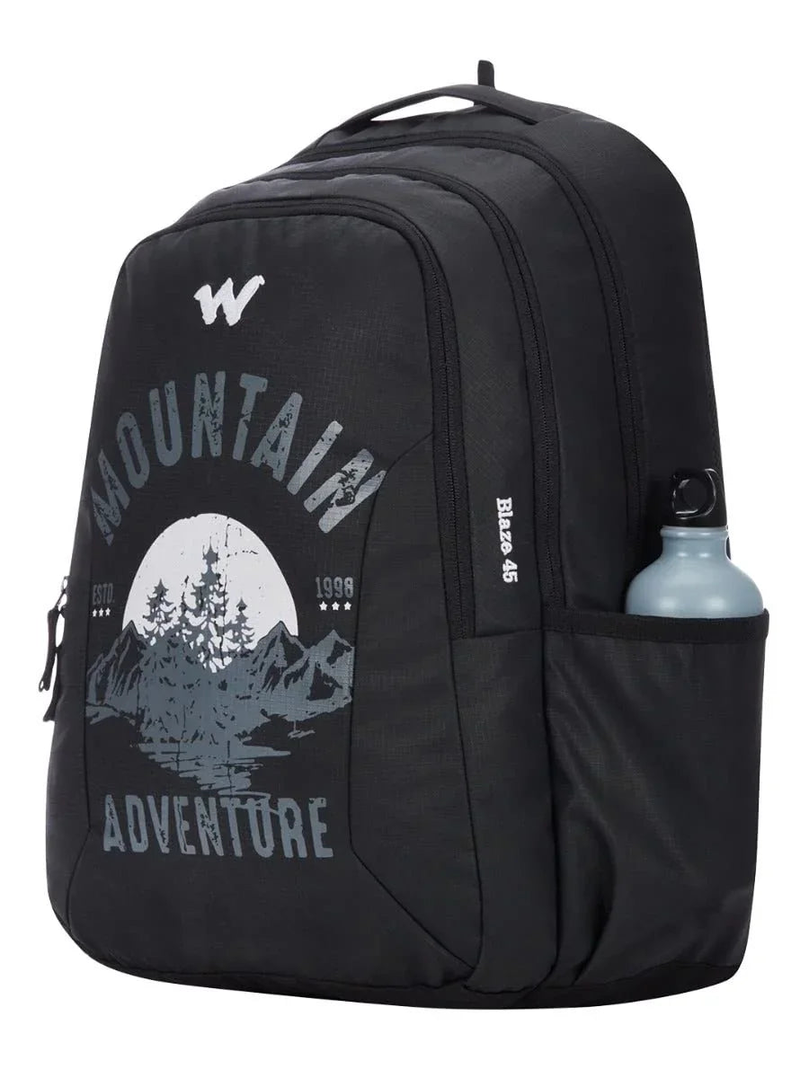 Wildcraft Blaze 45L Backpack with Rain Cover(12953) (Black Coated) - The Adventure Hut