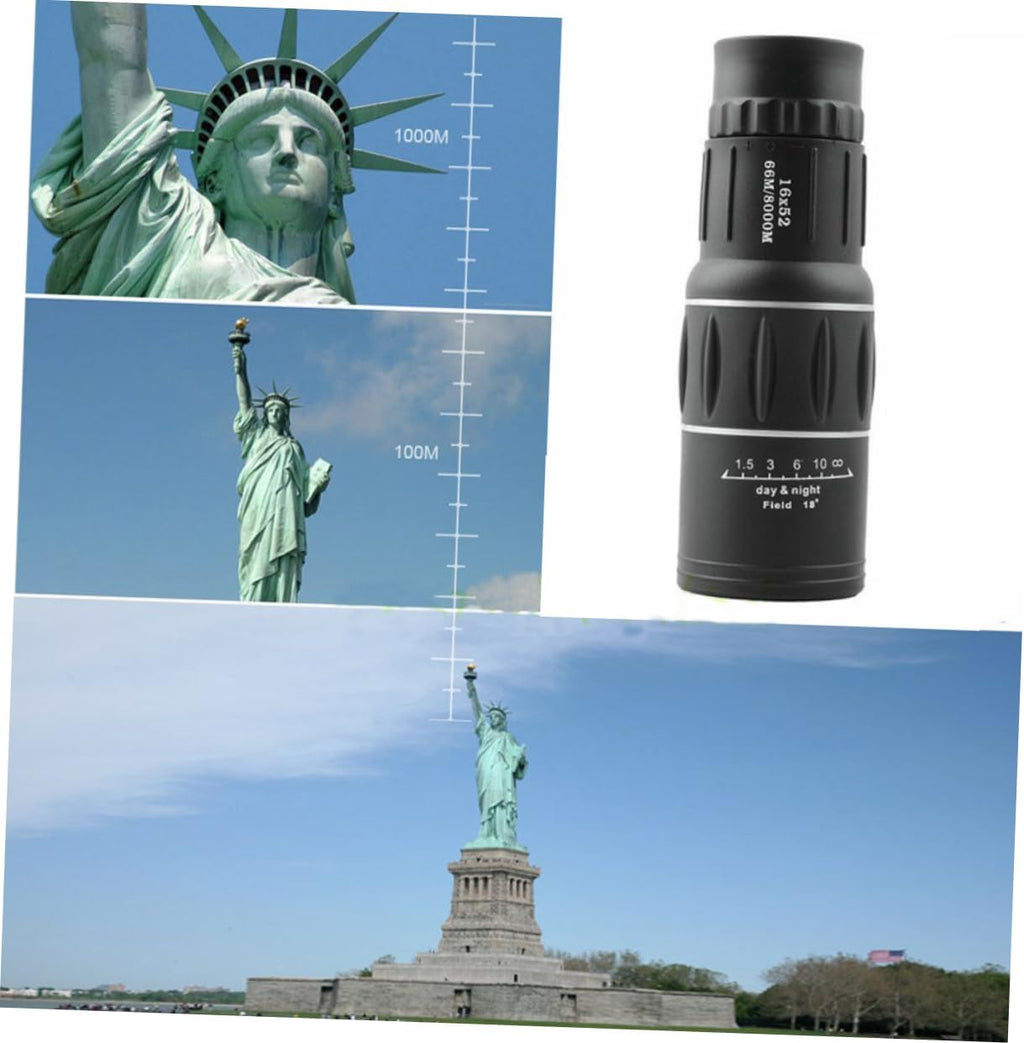 16 X 52 Dual Focus Zoom Optic Lens Armoring Monocular Telescope for Bird Watching Monocular (52 mm, Black)