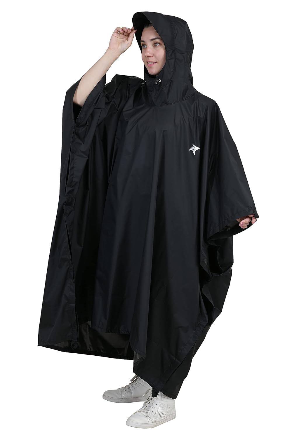 Poncho for Outdoor Rain Waterproof, Lightweight, Reusable & Packable (Black) - The Adventure Hut