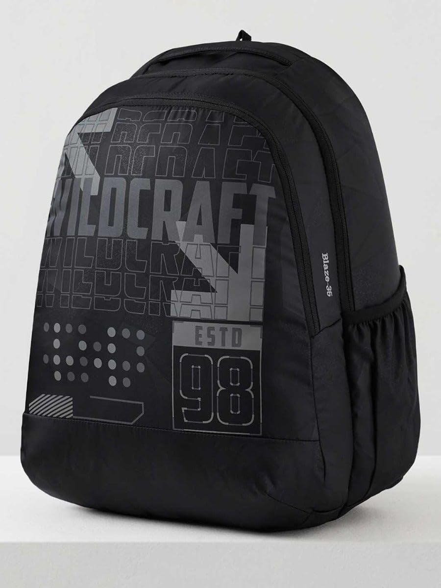 WILDCRAFT Blaze Laptop Backpack 35 L (12951) (Black) - The Adventure Hut