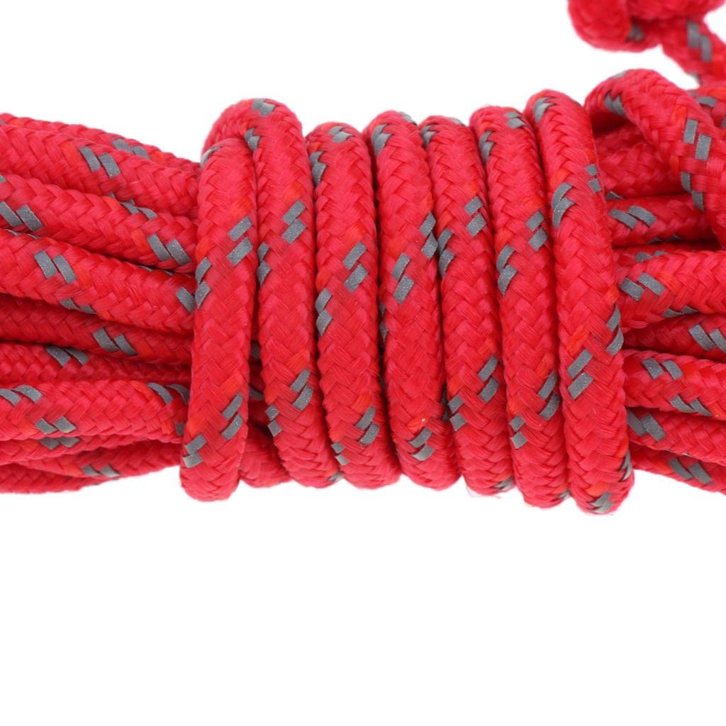 5Xreflective Canopy Tent Rope Guy Line Outdoor Camping Cord with Buckle Red
