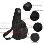 Tactical Sling Backpack - Portable Multifunctional Shoulder Chest Crossbody Bag for Outdoor Activities