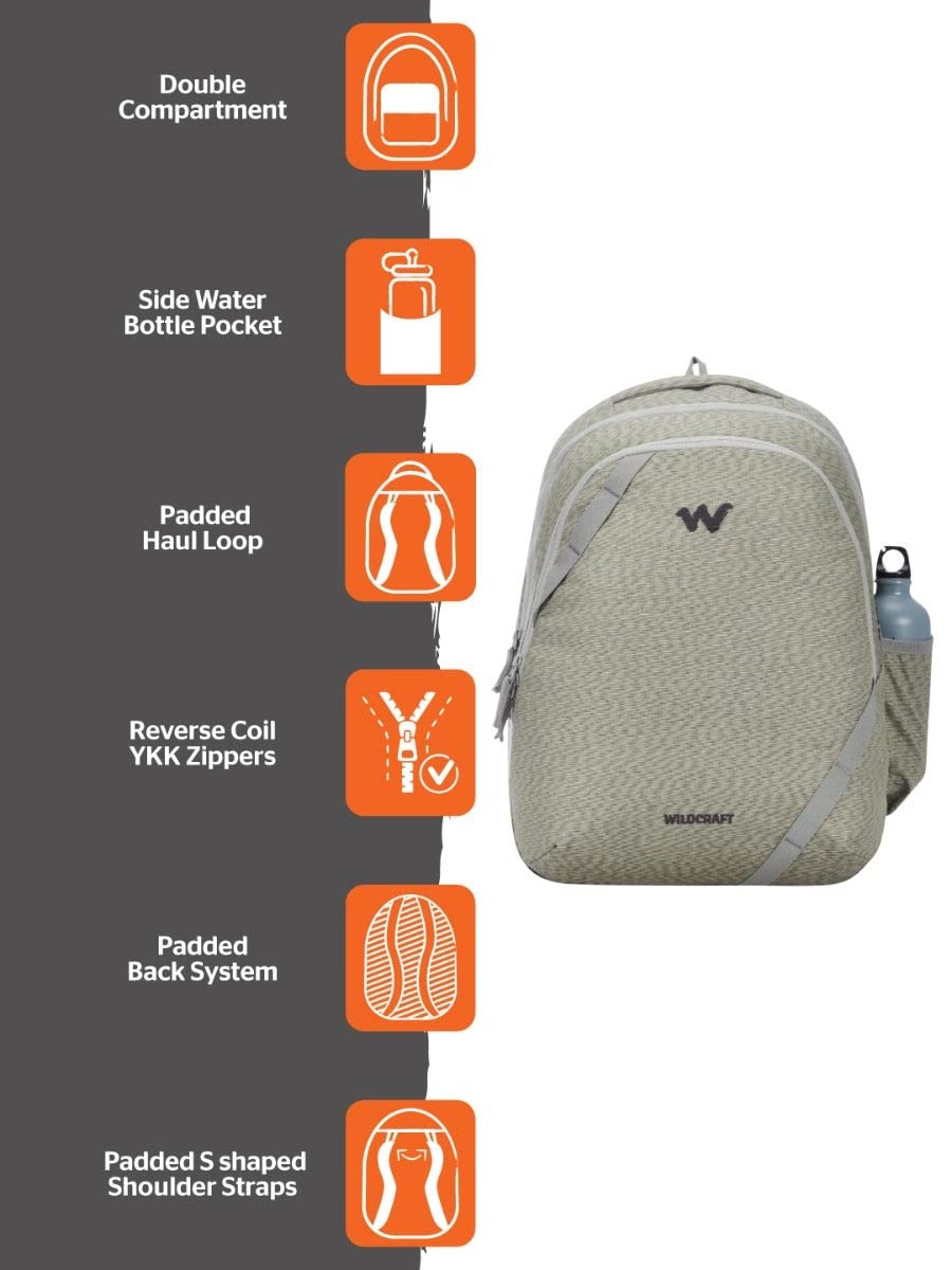 Wildcraft Bravo 35L Red Backpack with Rain Cover (12955) (Rock Ridge) - The Adventure Hut