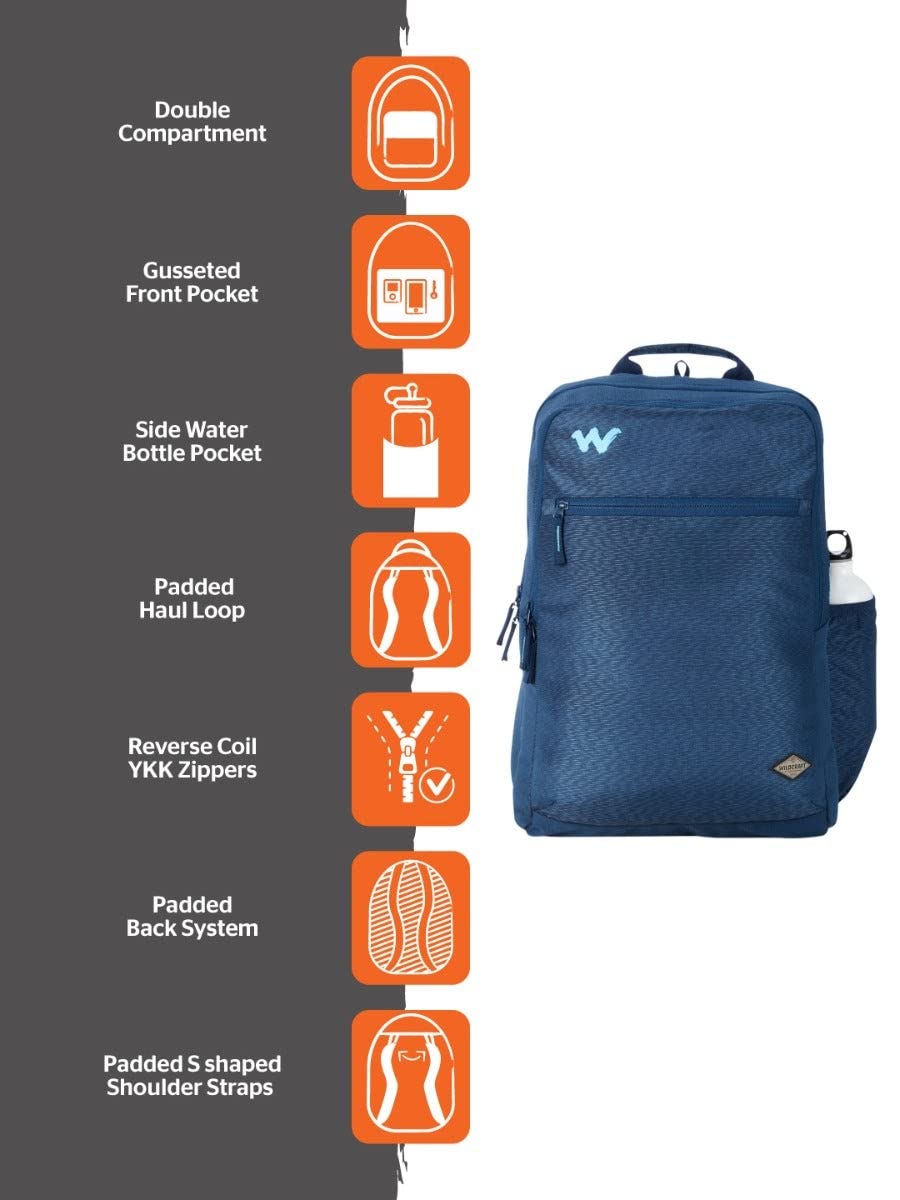 Wildcraft Evo 35L Backpack with Rain Cover (12960) (Navy Coated) - The Adventure Hut