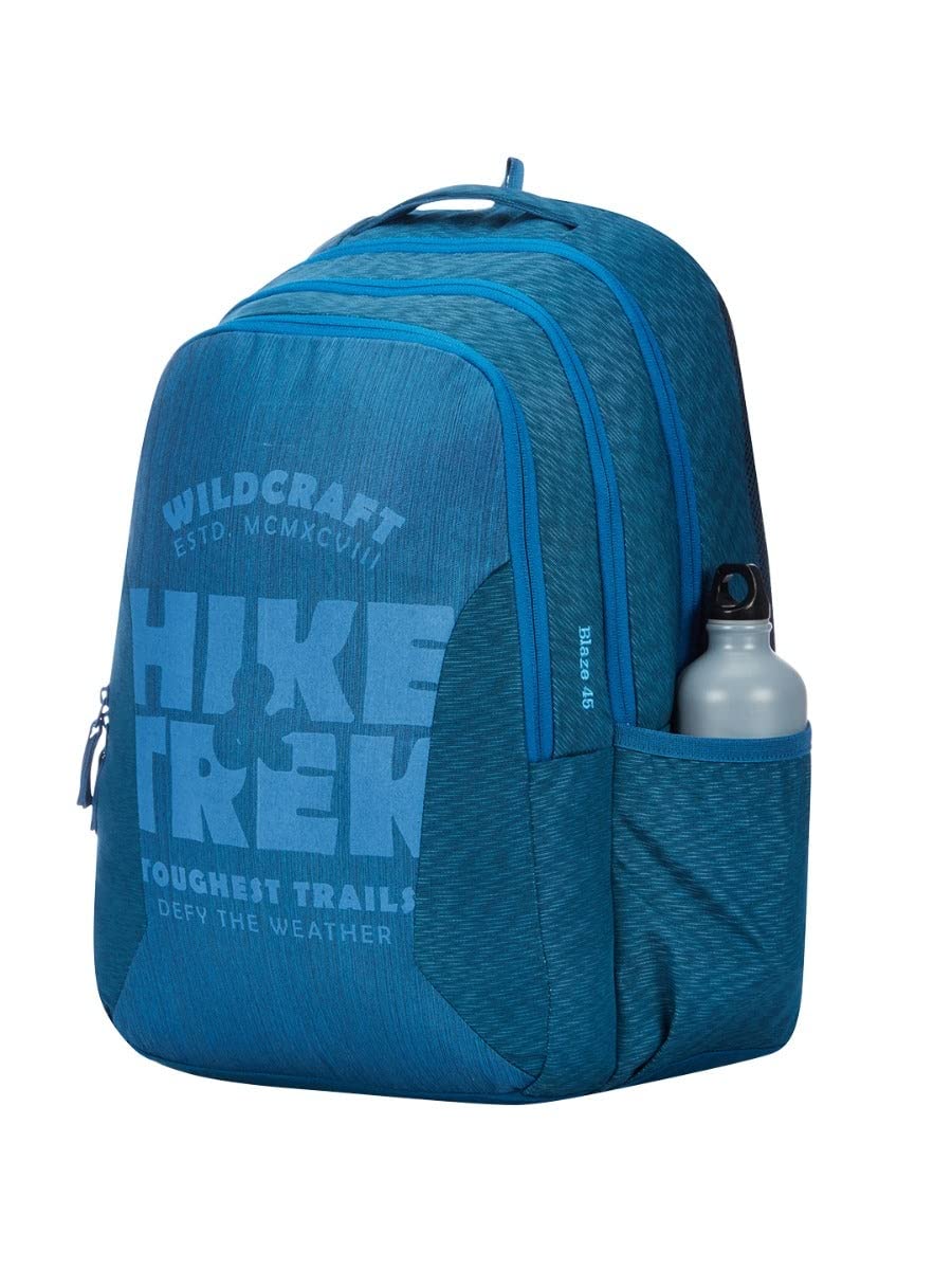 Wildcraft Blaze 45L Blue Backpack with Rain Cover(12953) (Blue) - The Adventure Hut