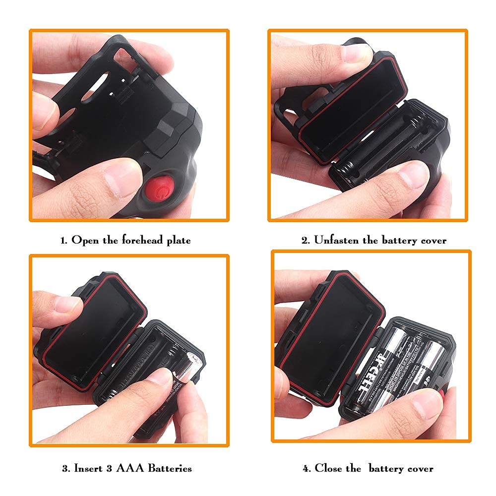 4 Pack Led Headlamps Single Mode  Lightweight Headlights  for Camping,Trekking (TK-4948)