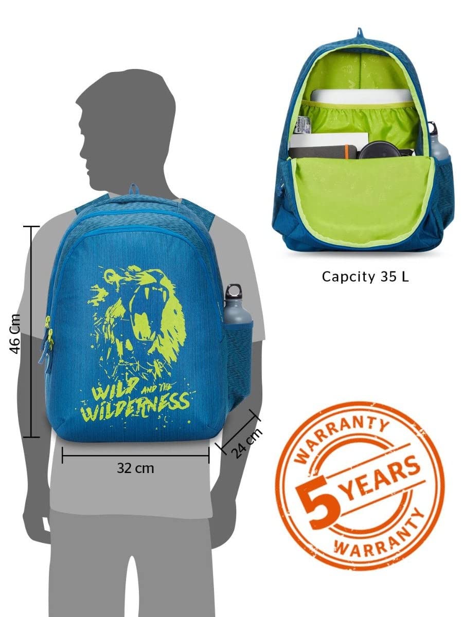 Wildcraft Blaze 35L Backpack with Rain Cover(12951) (Blue) - The Adventure Hut