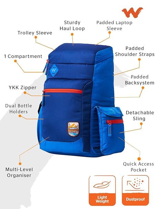 Wildcraft Cargo Pack 30 Backpack (13486-Navy) - The Adventure Hut