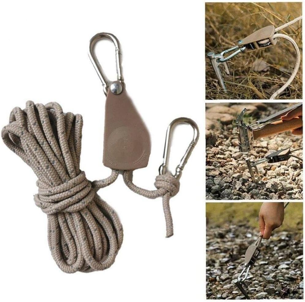 Tent Guy Ropes | Camping Cord Pulley System,Reusable Tent Tie Downs Rope Hanger