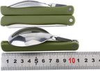 Stainless Steel Folding Fork Spoon Set Travel Cutlery Set with Storage Bag for Outdoor Camping Picnic Hiking - The Adventure Hut