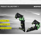 SCOYCO-K12 Adjustable Knee Shin Guard (Black and Green) Freesize ,Set of 2 - The Adventure Hut