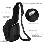 Tactical Sling Backpack - Portable Multifunctional Shoulder Chest Crossbody Bag for Outdoor Activities