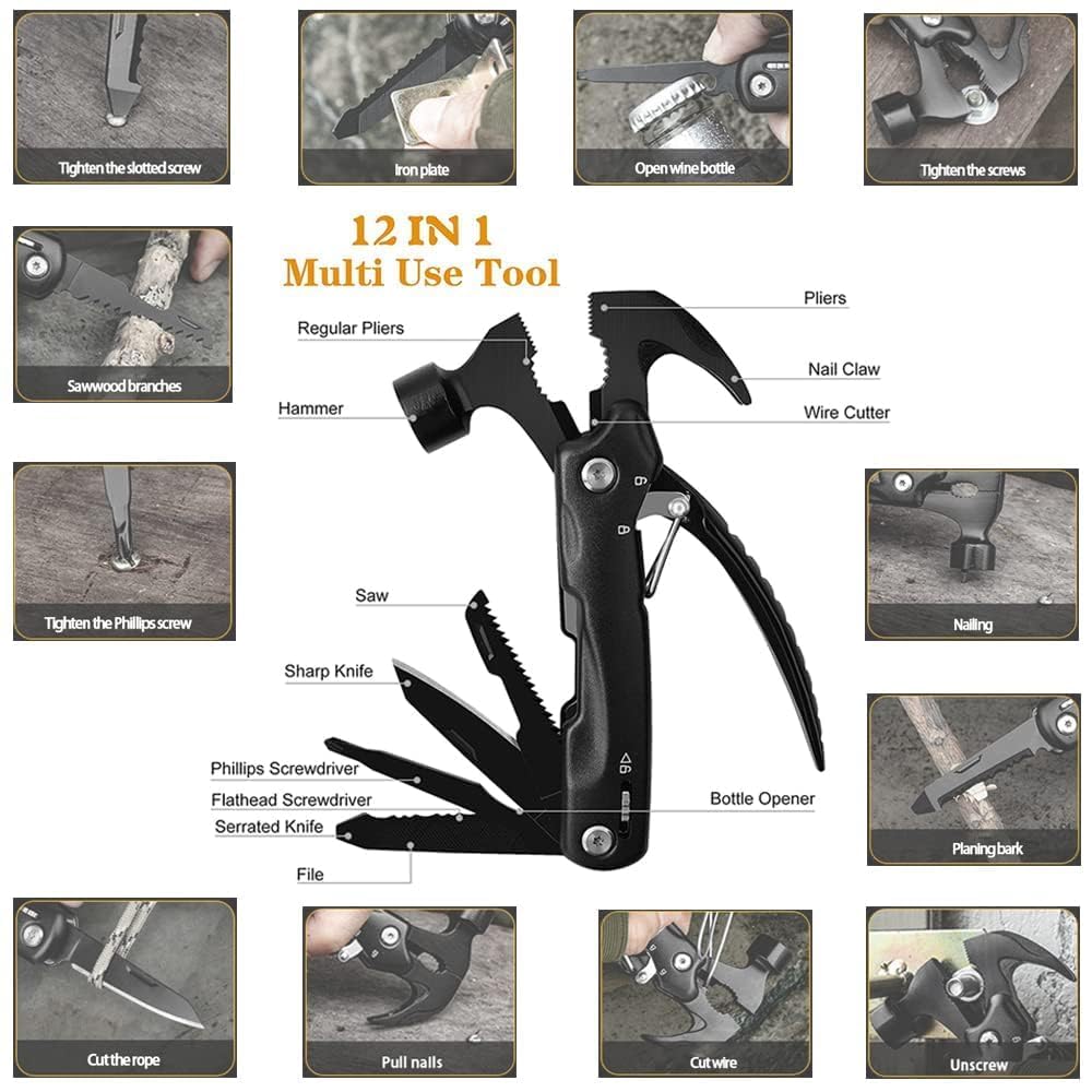 Multi Tool Hammer 12 in 1 - Black Premium - The Adventure Hut