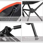 Portable Camping Chair (BLACK METAL POLE ) (M) – Lightweight, Foldable, Compact with Carry Bag – Outdoor Travel, Hiking, Fishing, Picnic Seat - The Adventure Hut
