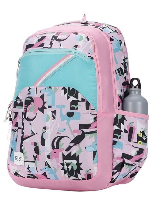 WIKI 3 Fauna School Bag with Laptop Compartment - (12970- Fauna Pink) - The Adventure Hut