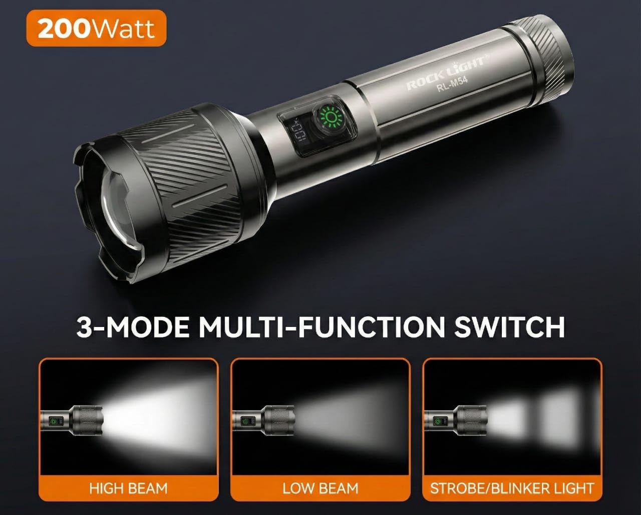 RL-M54 Heavy Duty 200W LED Torch | THE ADVENTURE HUT