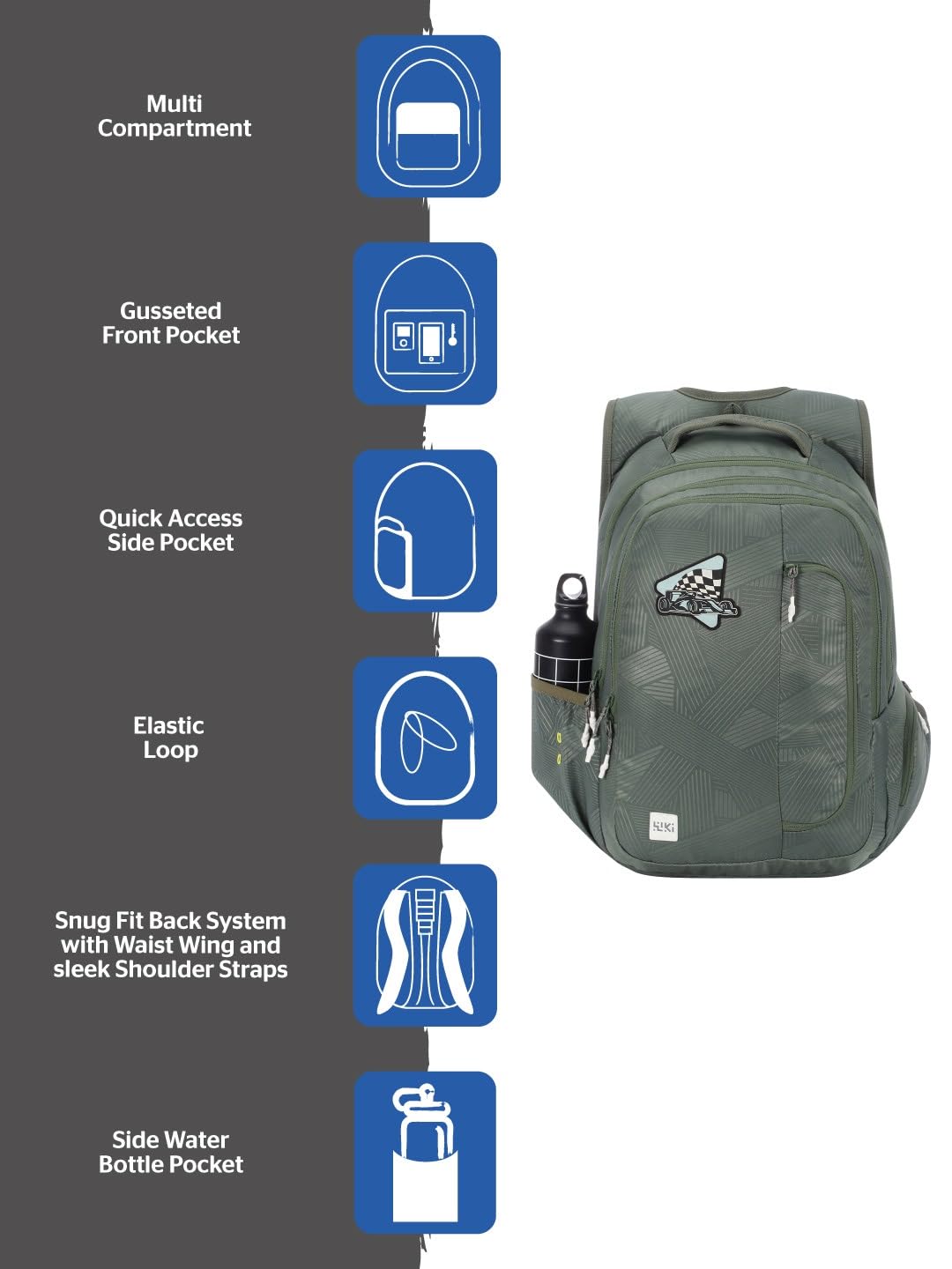 WIKI 4 Streak Olive 37L Backpack (12971)