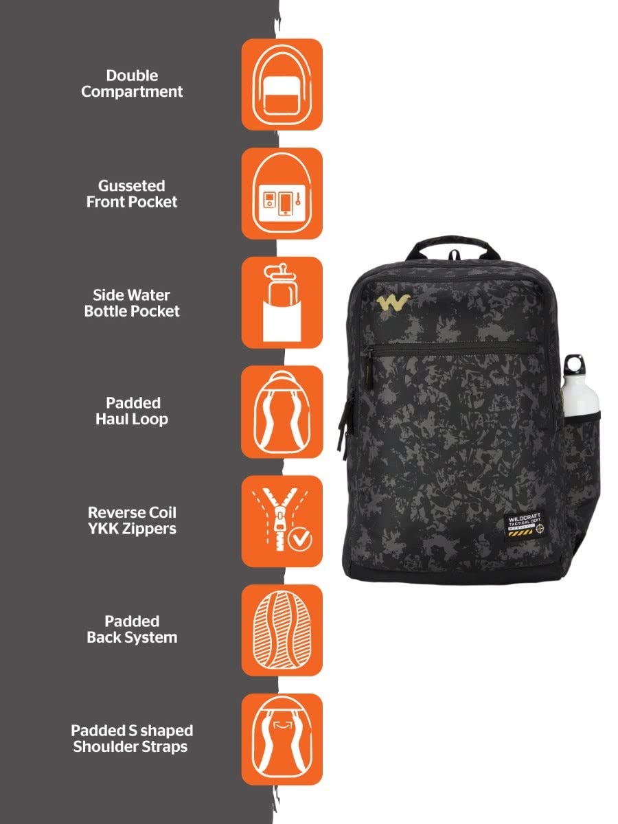 Wildcraft Evo 35L Backpack with Rain Cover (12960) (Desert Camo 4) - The Adventure Hut